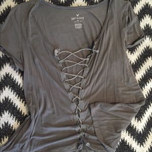 Soft & Sexy American Eagle lace up top